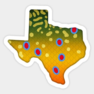 Brook Trout Fish Texas State Map Fishing Gifts Sticker